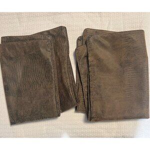 Set Of 2 Faux Leather Reptile Print Pillow Covers, Mystic Valley Traders